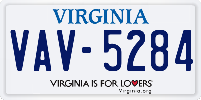 VA license plate VAV5284