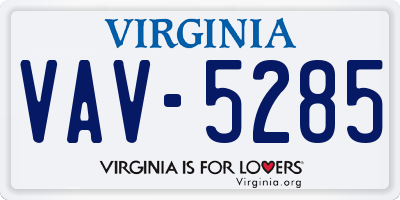 VA license plate VAV5285