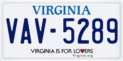 VA license plate VAV5289