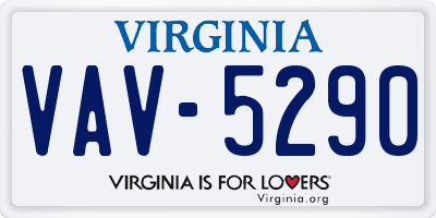 VA license plate VAV5290
