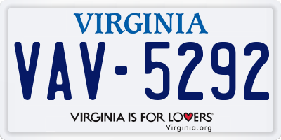 VA license plate VAV5292