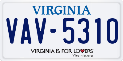 VA license plate VAV5310