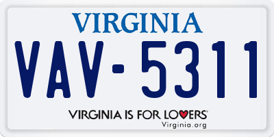 VA license plate VAV5311