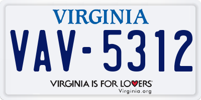 VA license plate VAV5312