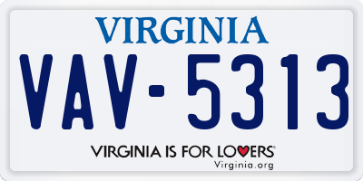 VA license plate VAV5313