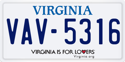 VA license plate VAV5316