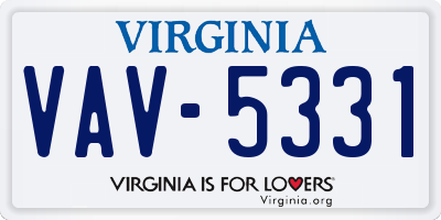 VA license plate VAV5331