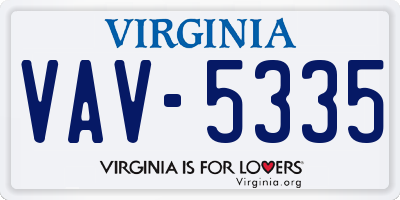 VA license plate VAV5335