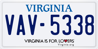 VA license plate VAV5338