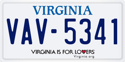 VA license plate VAV5341