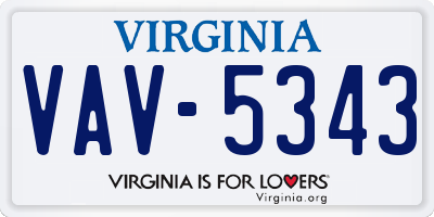 VA license plate VAV5343