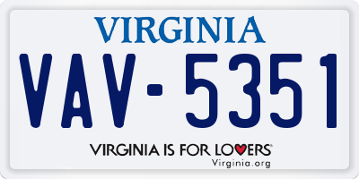 VA license plate VAV5351