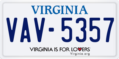 VA license plate VAV5357