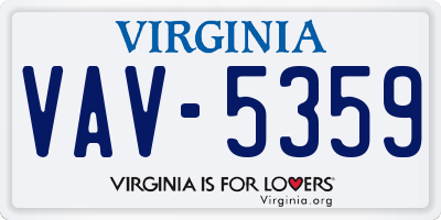 VA license plate VAV5359