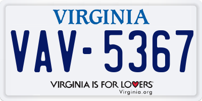 VA license plate VAV5367