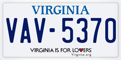 VA license plate VAV5370