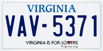 VA license plate VAV5371