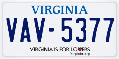 VA license plate VAV5377