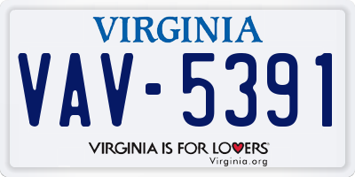 VA license plate VAV5391