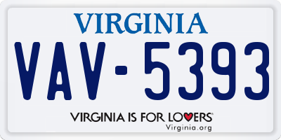VA license plate VAV5393