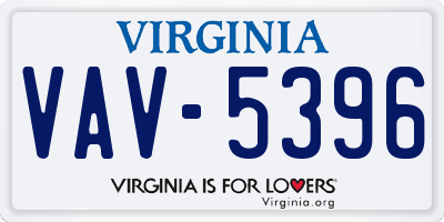 VA license plate VAV5396