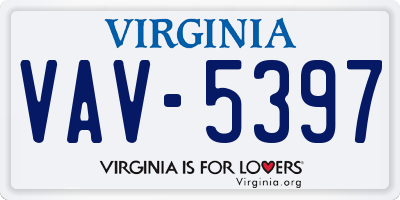 VA license plate VAV5397