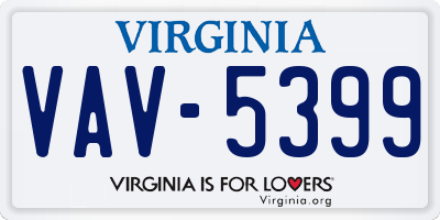 VA license plate VAV5399
