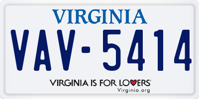 VA license plate VAV5414