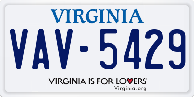 VA license plate VAV5429