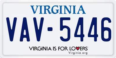 VA license plate VAV5446