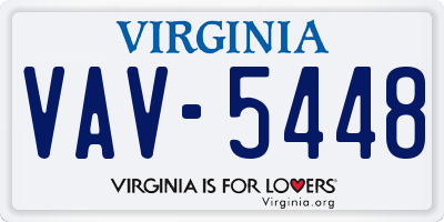 VA license plate VAV5448