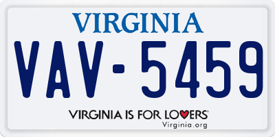 VA license plate VAV5459