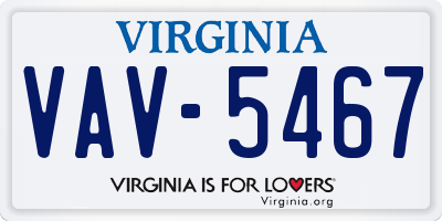 VA license plate VAV5467