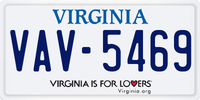 VA license plate VAV5469