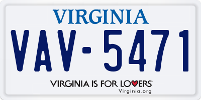 VA license plate VAV5471