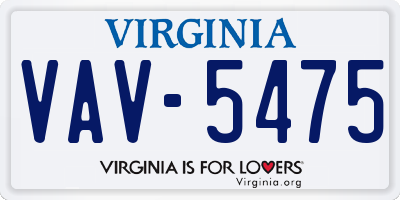 VA license plate VAV5475
