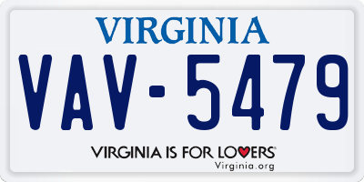 VA license plate VAV5479