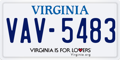 VA license plate VAV5483