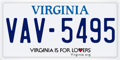 VA license plate VAV5495