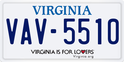 VA license plate VAV5510