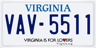 VA license plate VAV5511