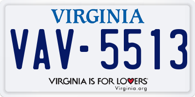 VA license plate VAV5513