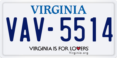 VA license plate VAV5514