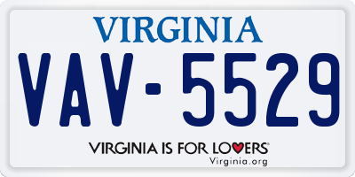 VA license plate VAV5529