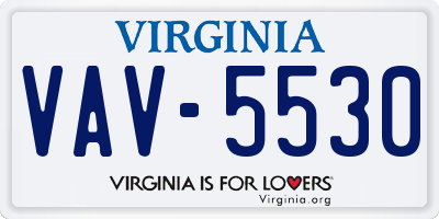 VA license plate VAV5530