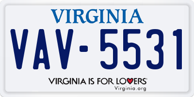 VA license plate VAV5531