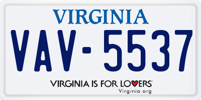 VA license plate VAV5537
