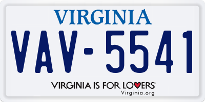 VA license plate VAV5541