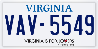 VA license plate VAV5549