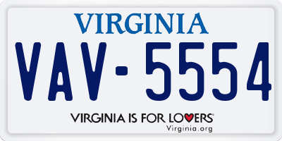 VA license plate VAV5554